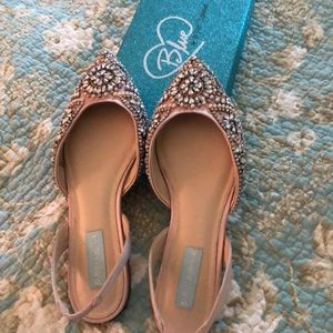 Champagne, satin Betsy Johnson shoes